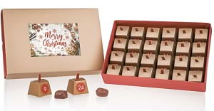 Schokolade mit der Aufschrift „Merry Christmas“